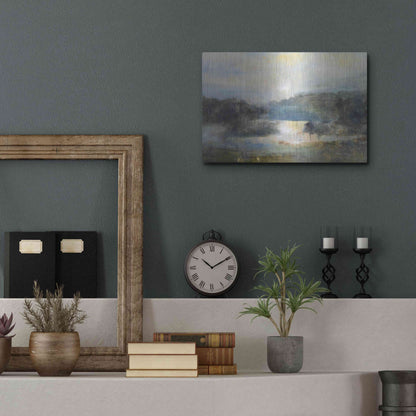 Luxe Metal Art 'Valley Blue' by J Austin Jennings, Metal Wall Art,16x12