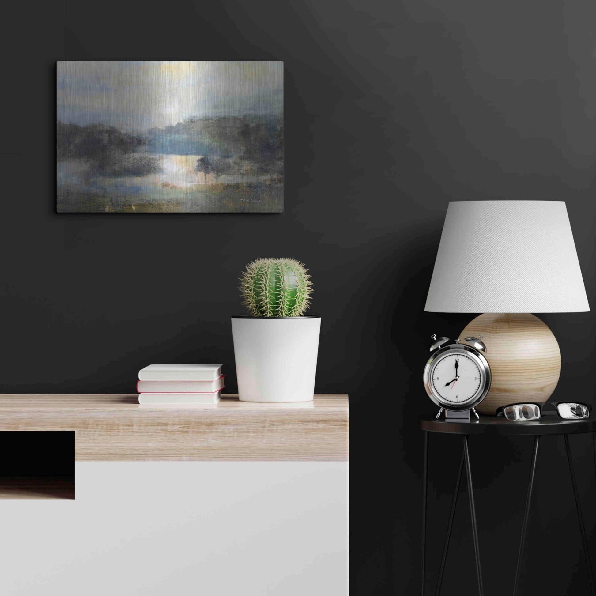 Luxe Metal Art 'Valley Blue' by J Austin Jennings, Metal Wall Art,24x16