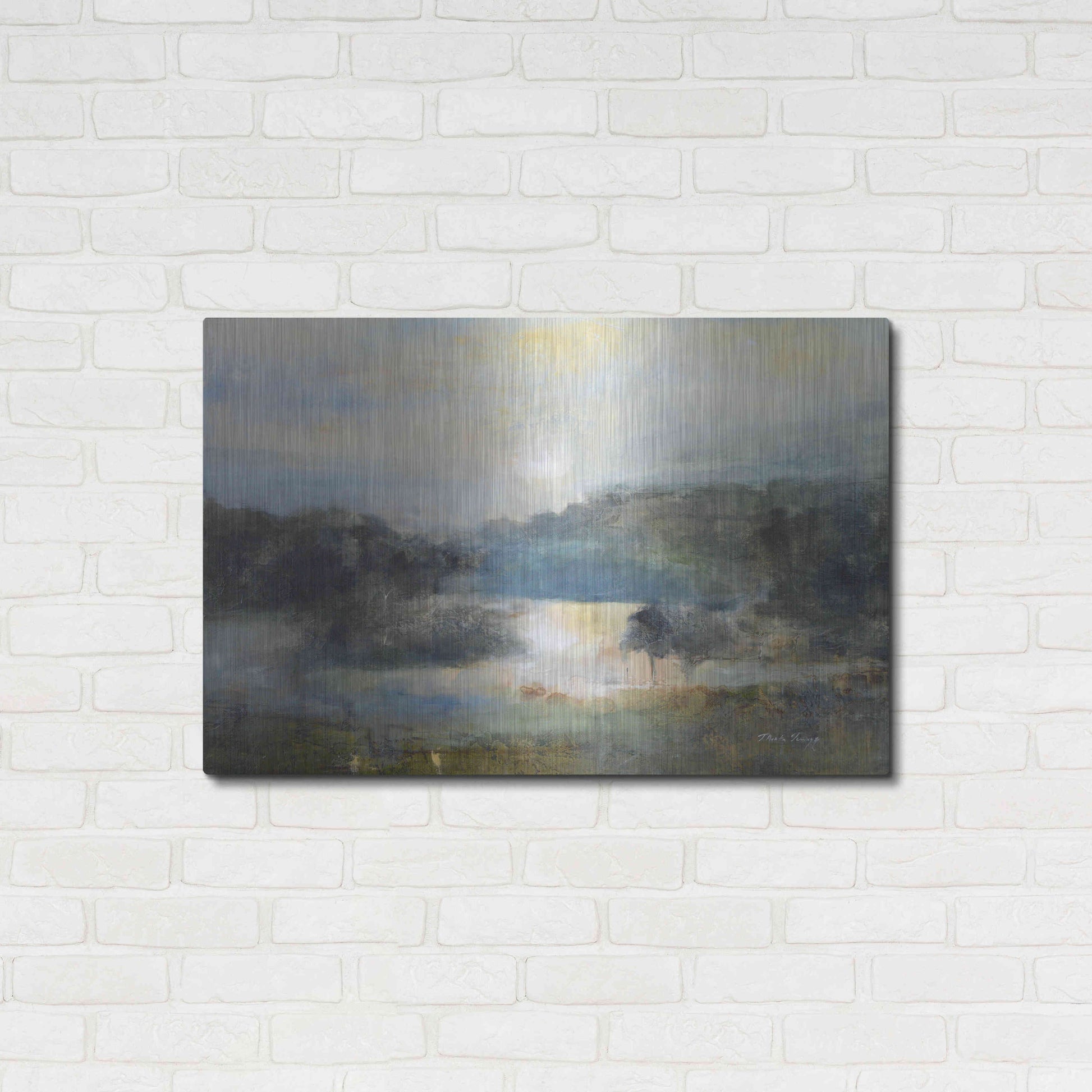 Luxe Metal Art 'Valley Blue' by J Austin Jennings, Metal Wall Art,36x24