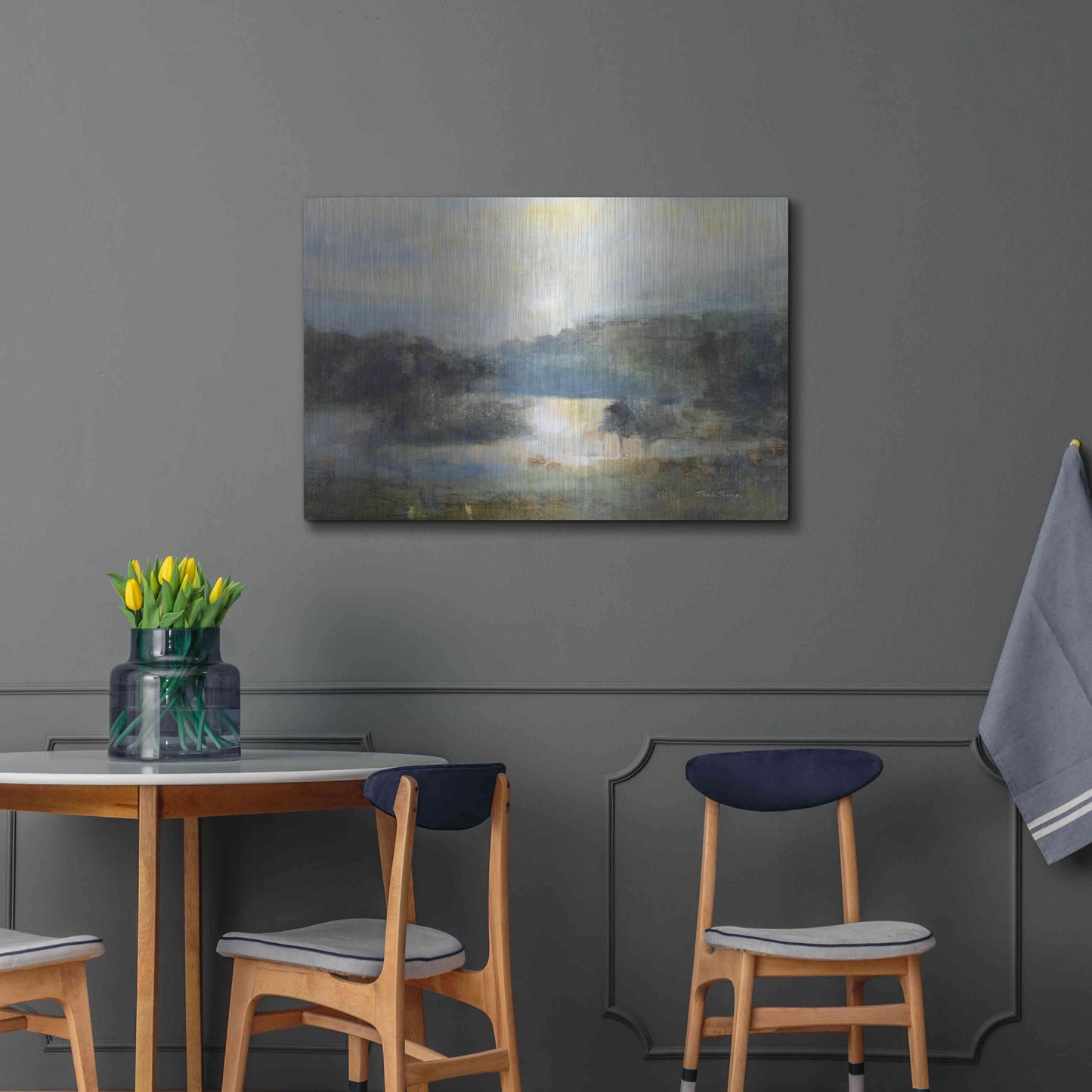 Luxe Metal Art 'Valley Blue' by J Austin Jennings, Metal Wall Art,36x24