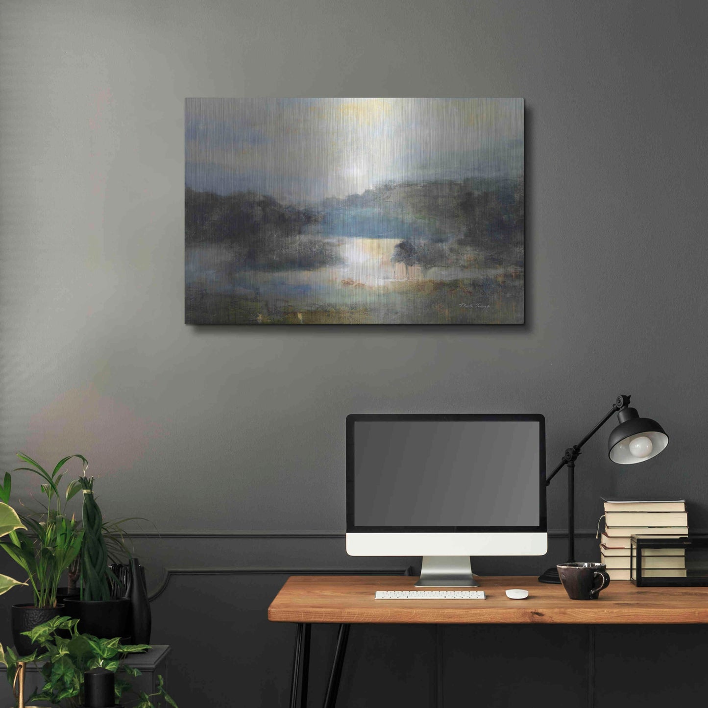Luxe Metal Art 'Valley Blue' by J Austin Jennings, Metal Wall Art,36x24