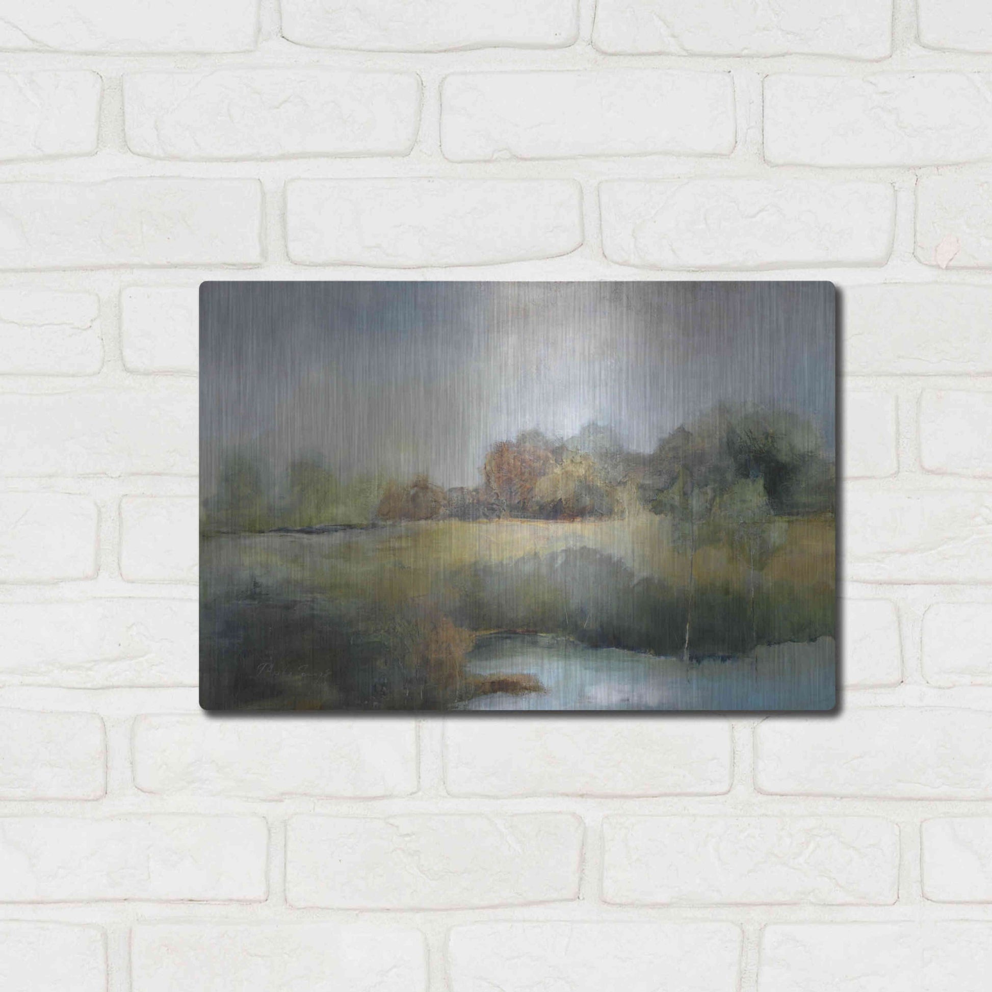 Luxe Metal Art 'A Chill in the Air' by J Austin Jennings, Metal Wall Art,16x12