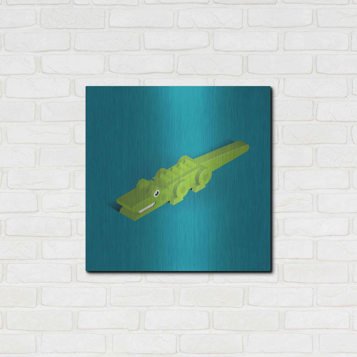 Luxe Metal Art 'Crocodile' by Bo Virkelyst Jensen, Metal Wall Art,24x24