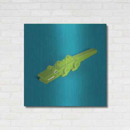 Luxe Metal Art 'Crocodile' by Bo Virkelyst Jensen, Metal Wall Art,36x36