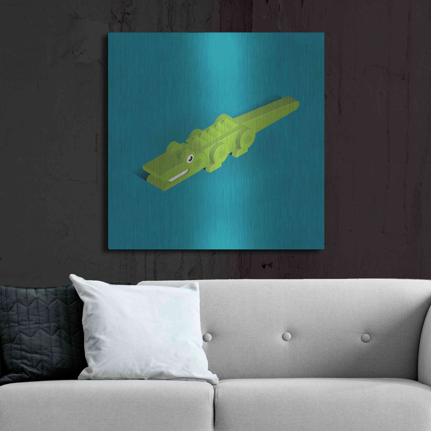 Luxe Metal Art 'Crocodile' by Bo Virkelyst Jensen, Metal Wall Art,36x36