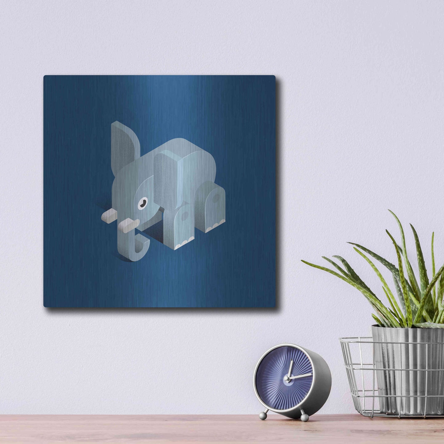 Luxe Metal Art 'Elephant' by Bo Virkelyst Jensen, Metal Wall Art,12x12