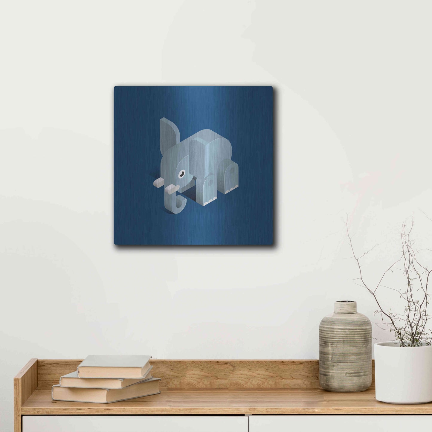 Luxe Metal Art 'Elephant' by Bo Virkelyst Jensen, Metal Wall Art,12x12