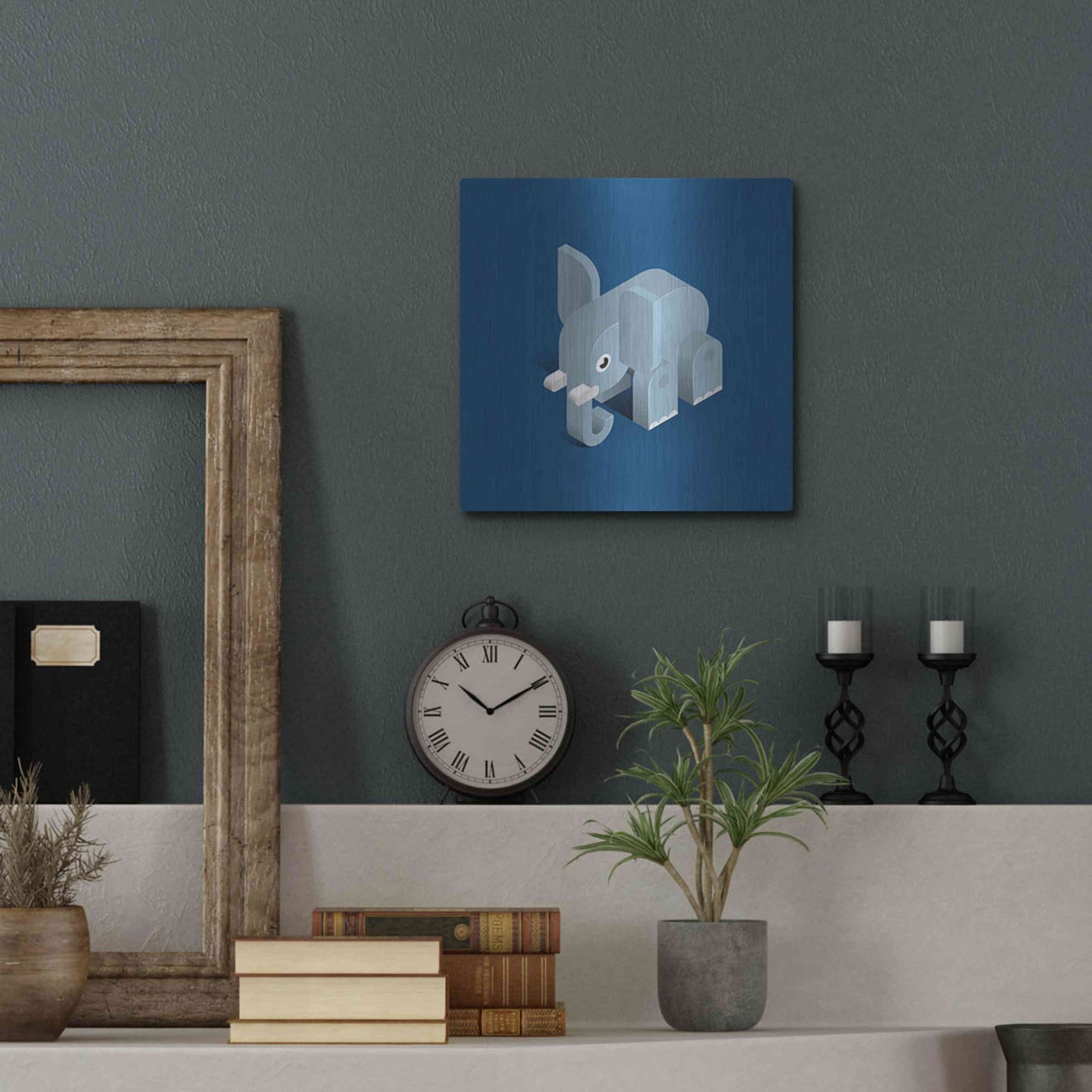 Luxe Metal Art 'Elephant' by Bo Virkelyst Jensen, Metal Wall Art,12x12