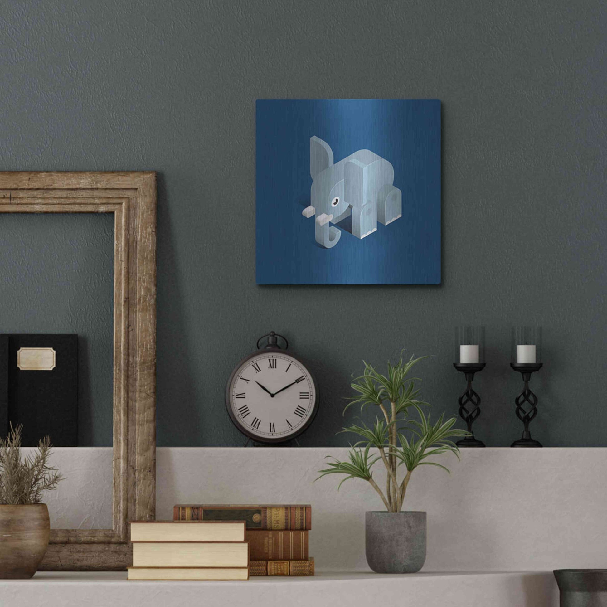 Luxe Metal Art 'Elephant' by Bo Virkelyst Jensen, Metal Wall Art,12x12