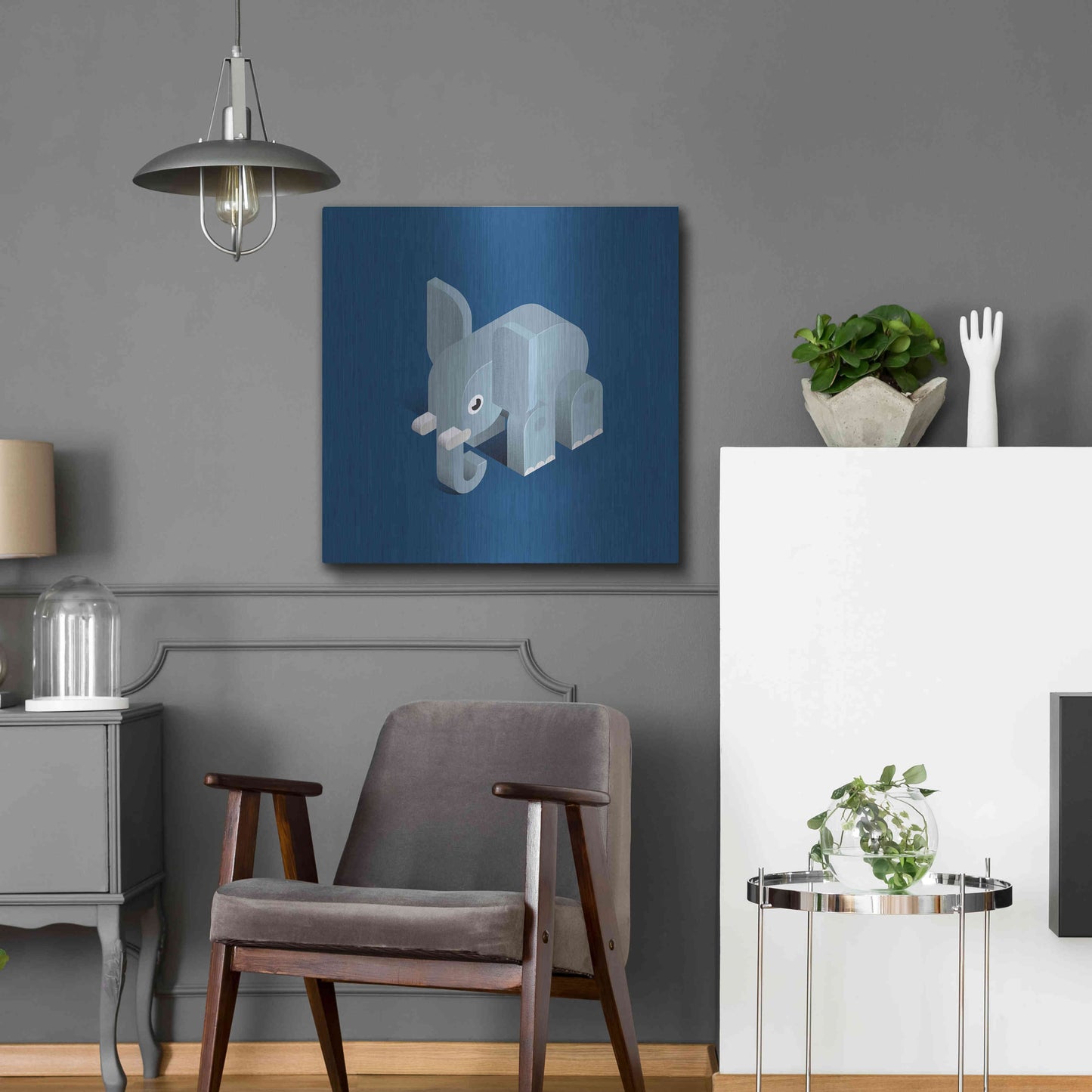 Luxe Metal Art 'Elephant' by Bo Virkelyst Jensen, Metal Wall Art,24x24