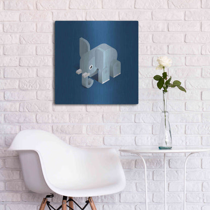 Luxe Metal Art 'Elephant' by Bo Virkelyst Jensen, Metal Wall Art,24x24