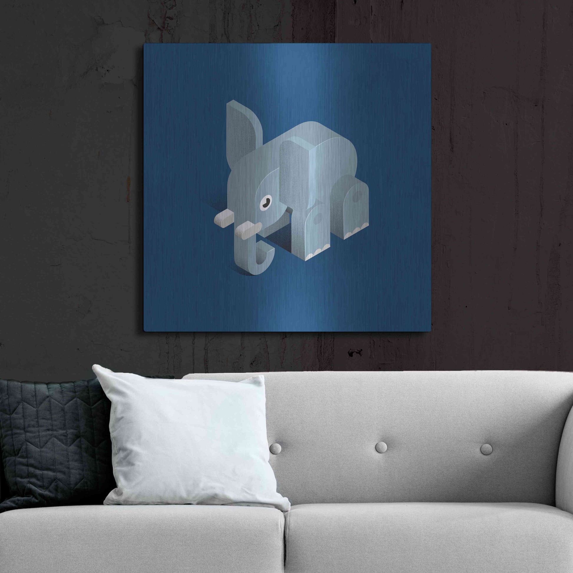 Luxe Metal Art 'Elephant' by Bo Virkelyst Jensen, Metal Wall Art,36x36