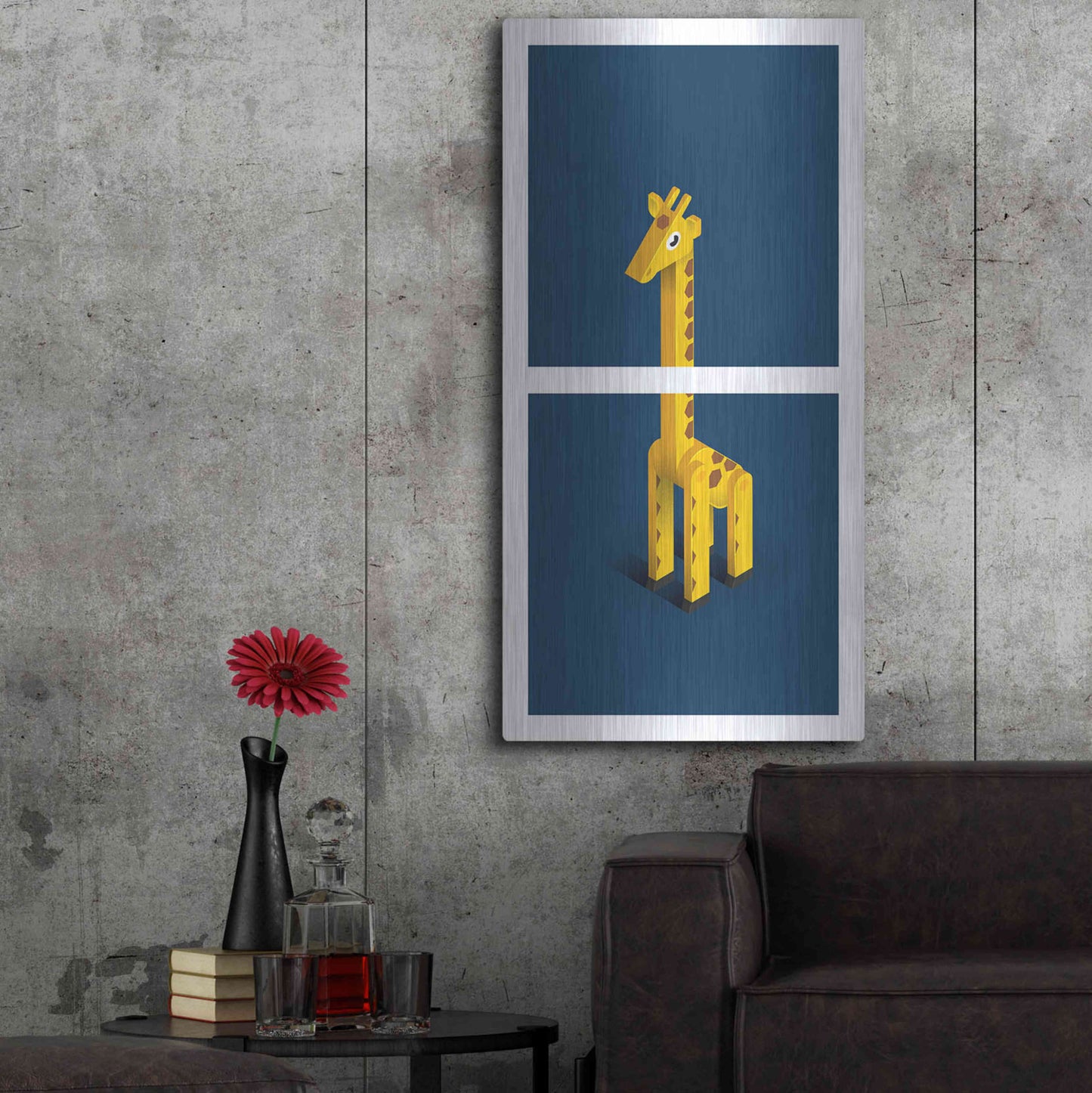 Luxe Metal Art 'Giraffe' by Bo Virkelyst Jensen, Metal Wall Art,24x48