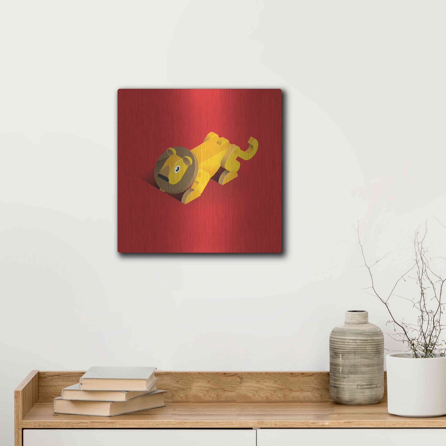 Luxe Metal Art 'Lion' by Bo Virkelyst Jensen, Metal Wall Art,12x12