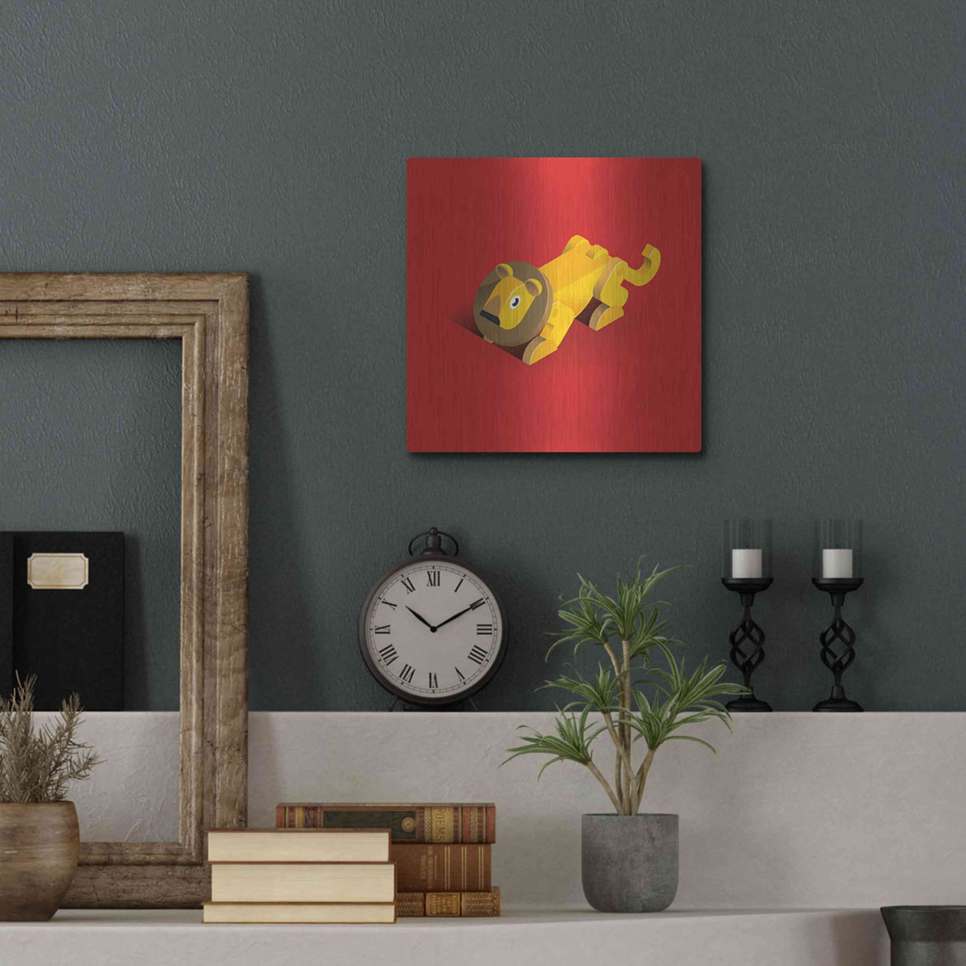 Luxe Metal Art 'Lion' by Bo Virkelyst Jensen, Metal Wall Art,12x12