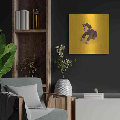 Luxe Metal Art 'Monkey' by Bo Virkelyst Jensen, Metal Wall Art,24x24