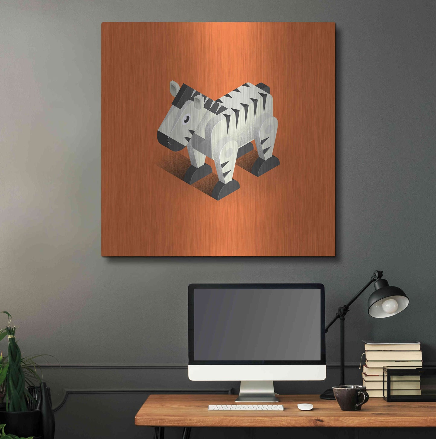 Luxe Metal Art 'Zebra' by Bo Virkelyst Jensen, Metal Wall Art,36x36