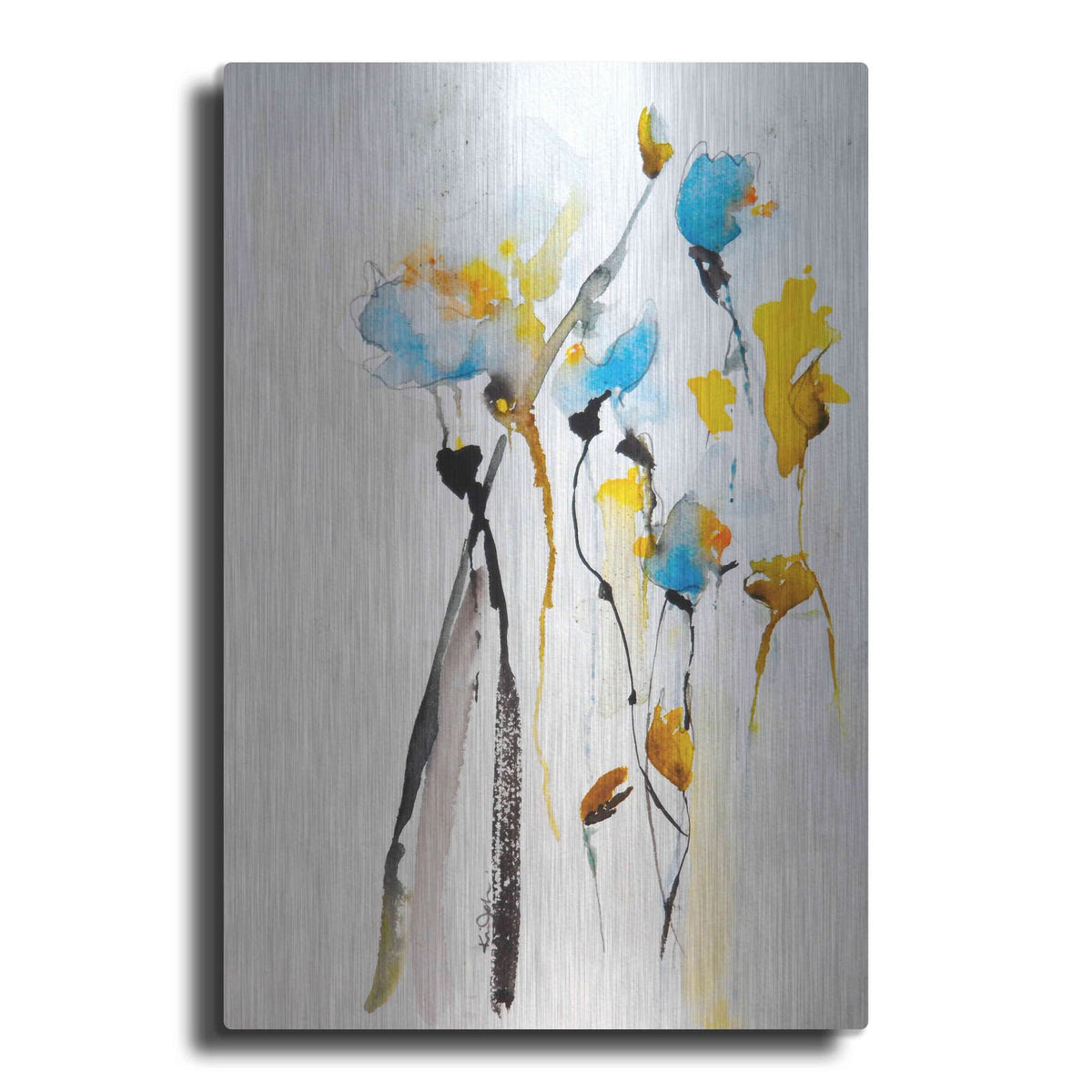 'Blue Flowers II' by Jessica Mingo – Metal Wall Art