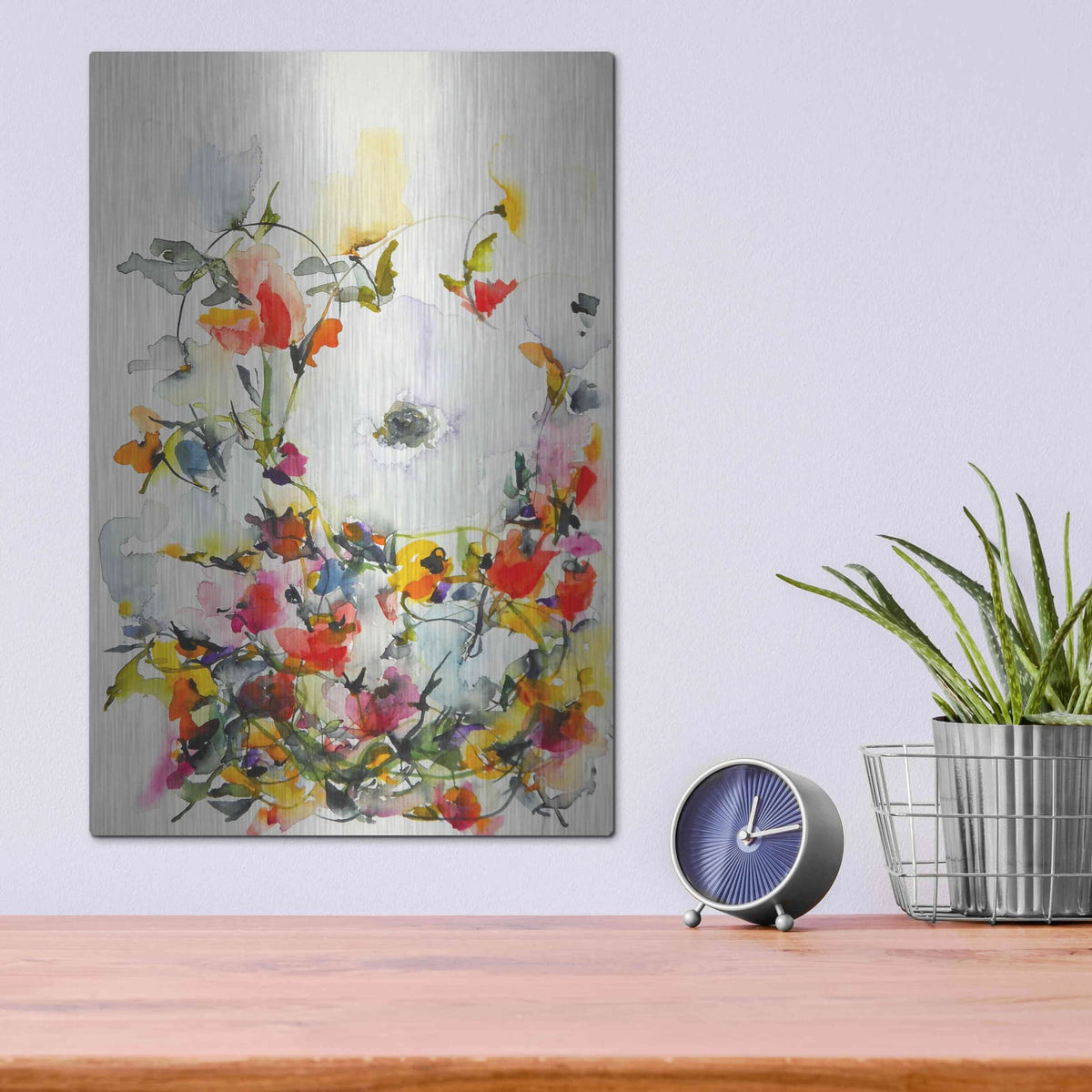 'Gardenia 11' by Karin J – Metal Wall Art, 12x16 room view