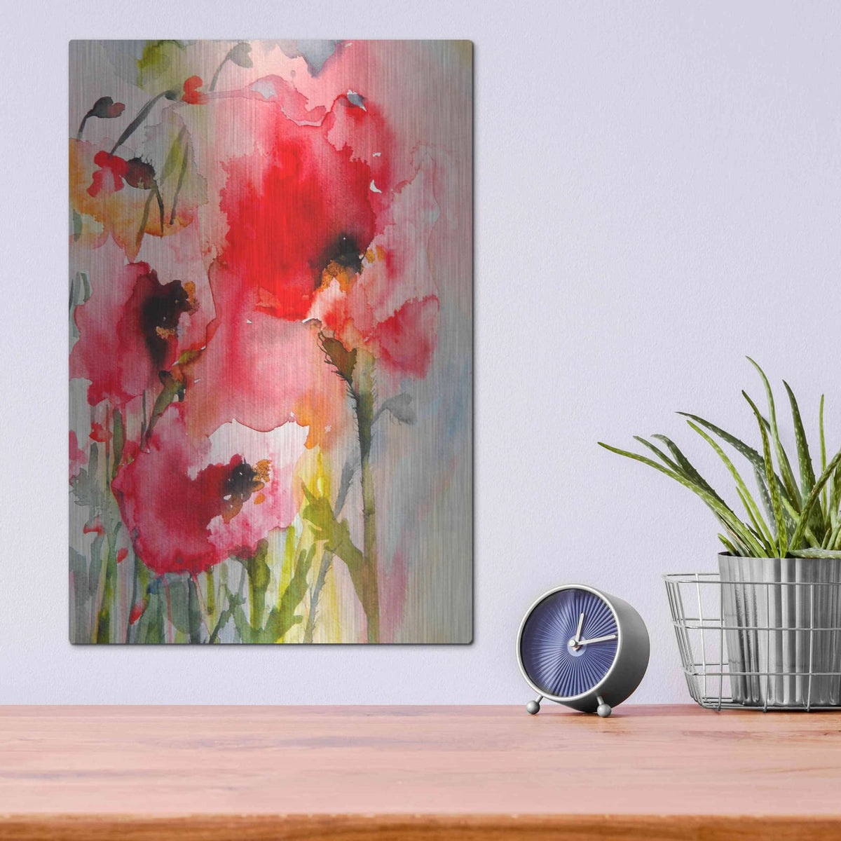 'Summer Poppies' by Karin J – Metal Wall Art, 12x16 room view