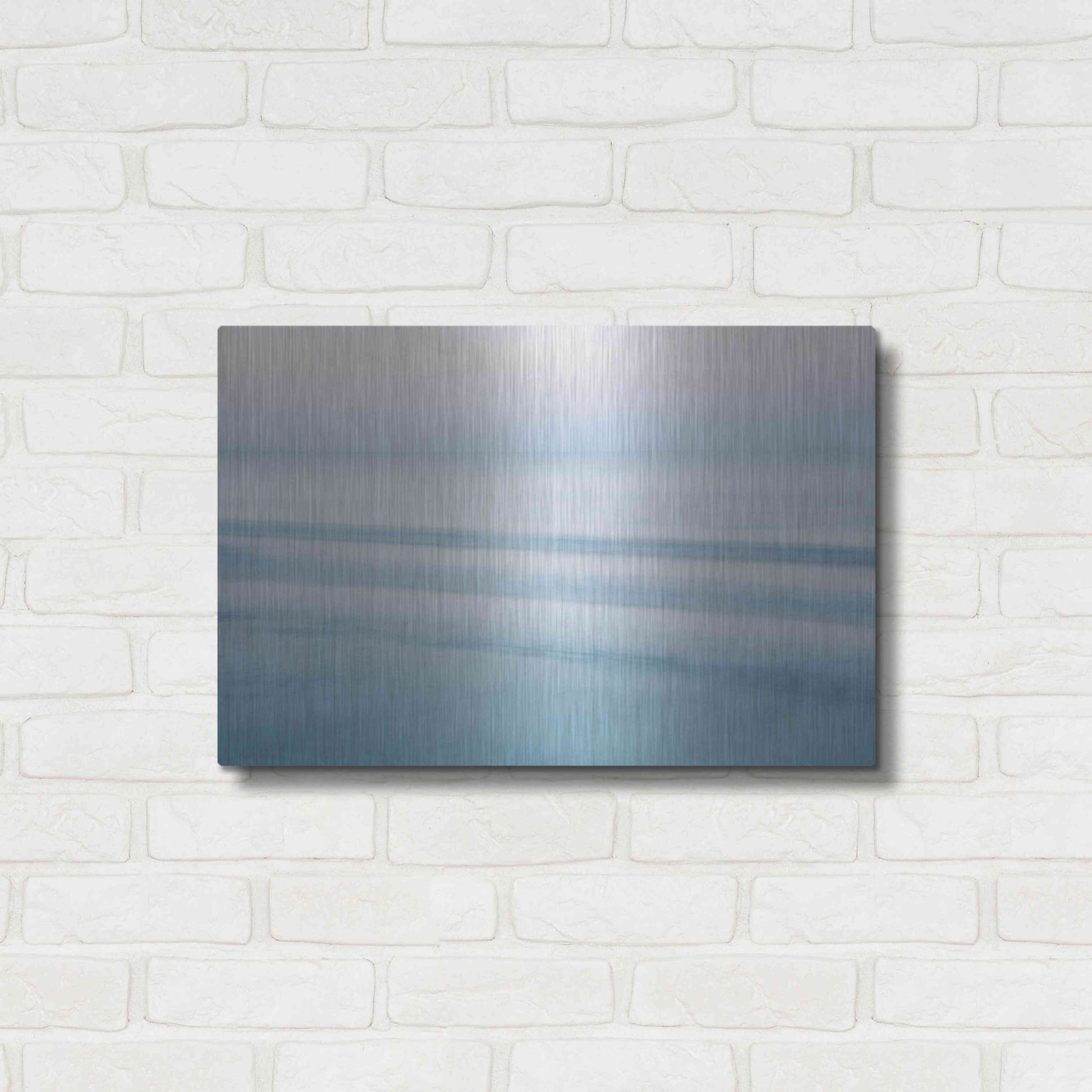 Luxe Metal Art 'Three Waves Crescent Beach' by John Juracek, Metal Wall Art,24x16