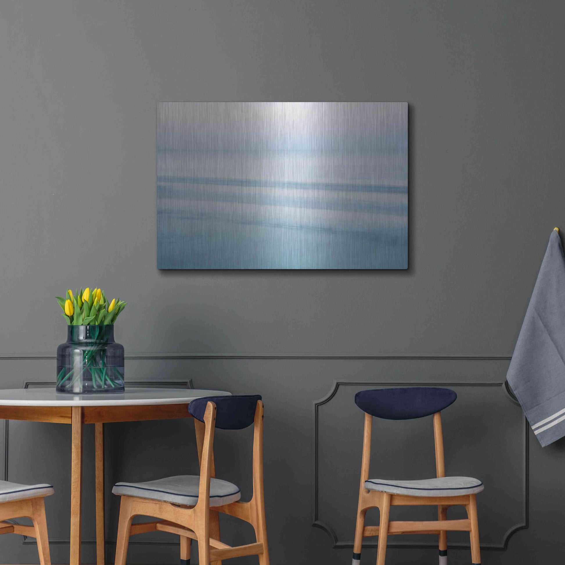 Luxe Metal Art 'Three Waves Crescent Beach' by John Juracek, Metal Wall Art,36x24