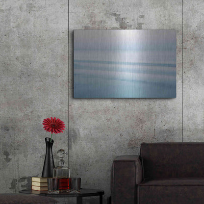 Luxe Metal Art 'Three Waves Crescent Beach' by John Juracek, Metal Wall Art,36x24