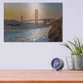 'Golden Gate Bridge Sunset' by Luxe Portfolio – Metal Wall Art, 16x12 room view