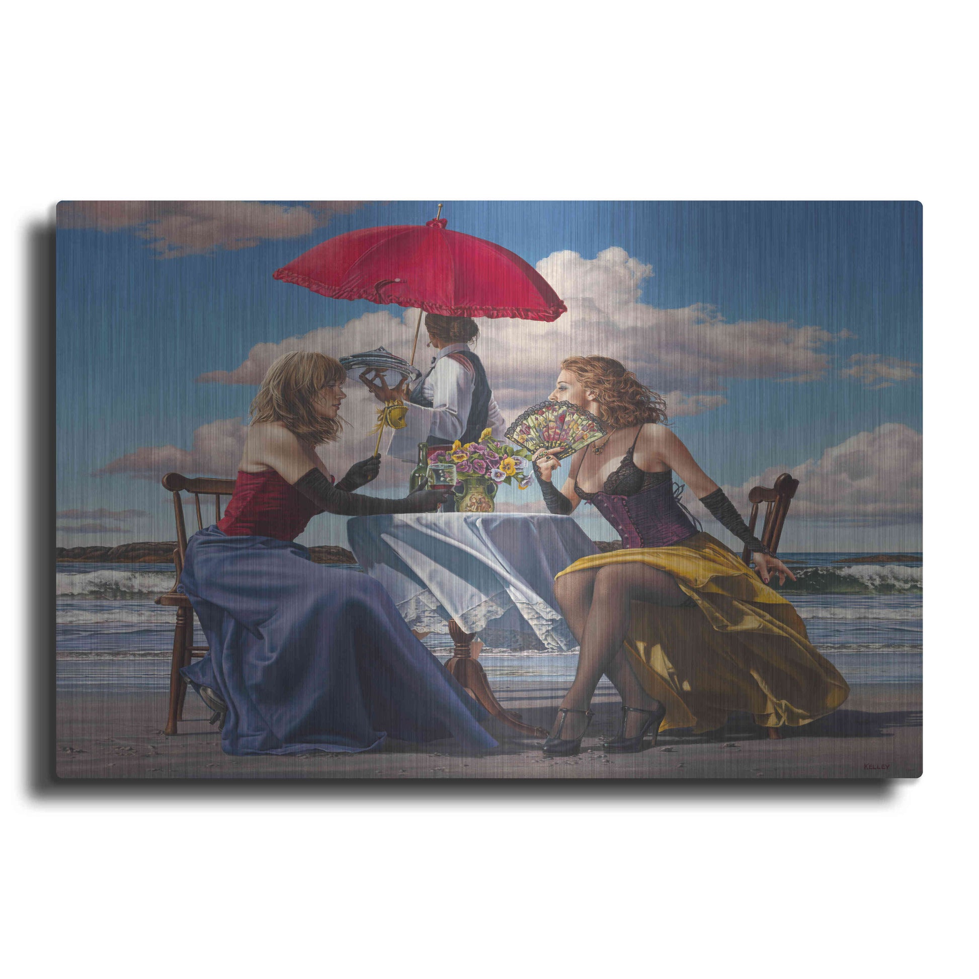 Luxe Metal Art 'Cafe Oceanus' by Paul Kelley, Metal Wall Art