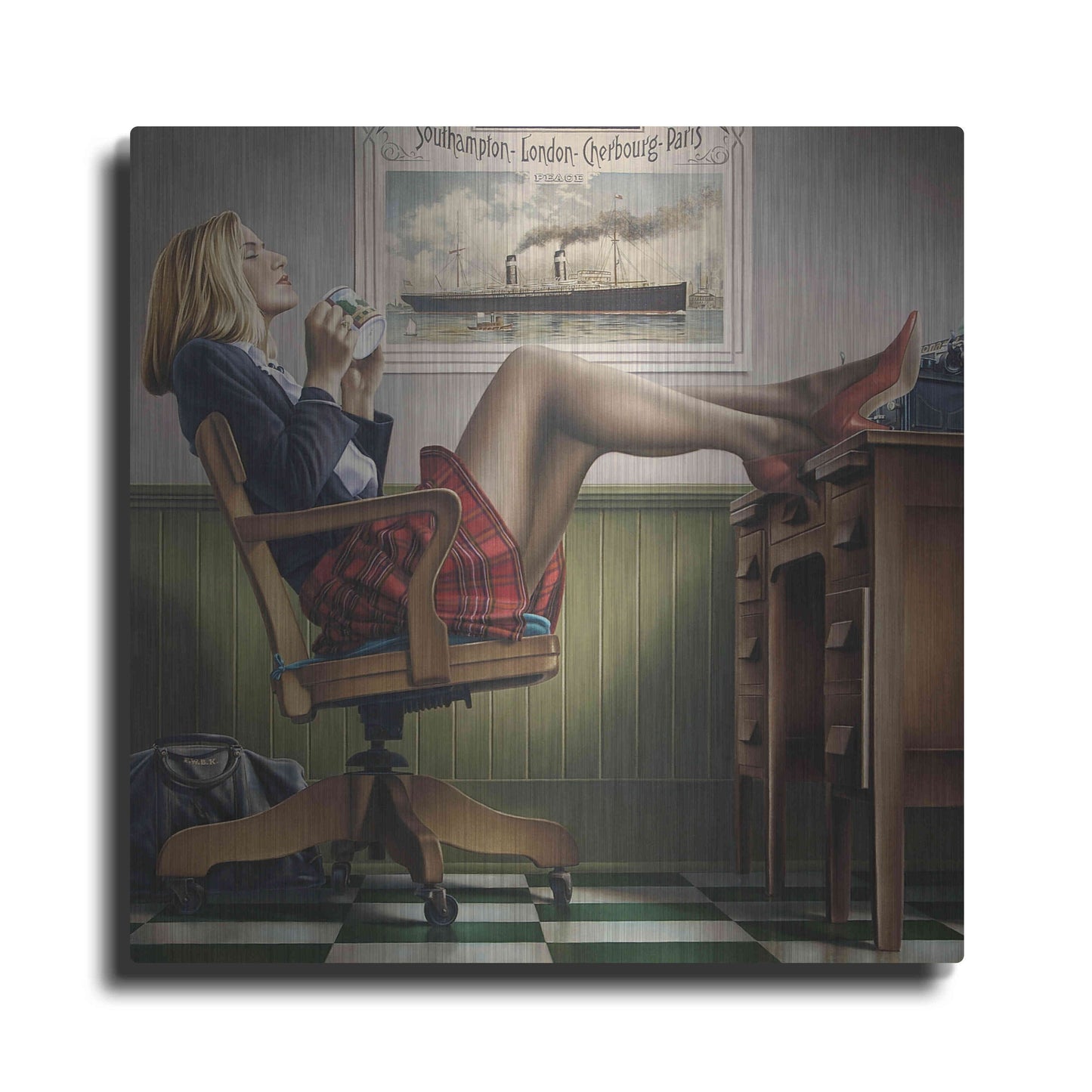 Luxe Metal Art 'Coffee Break' by Paul Kelley, Metal Wall Art