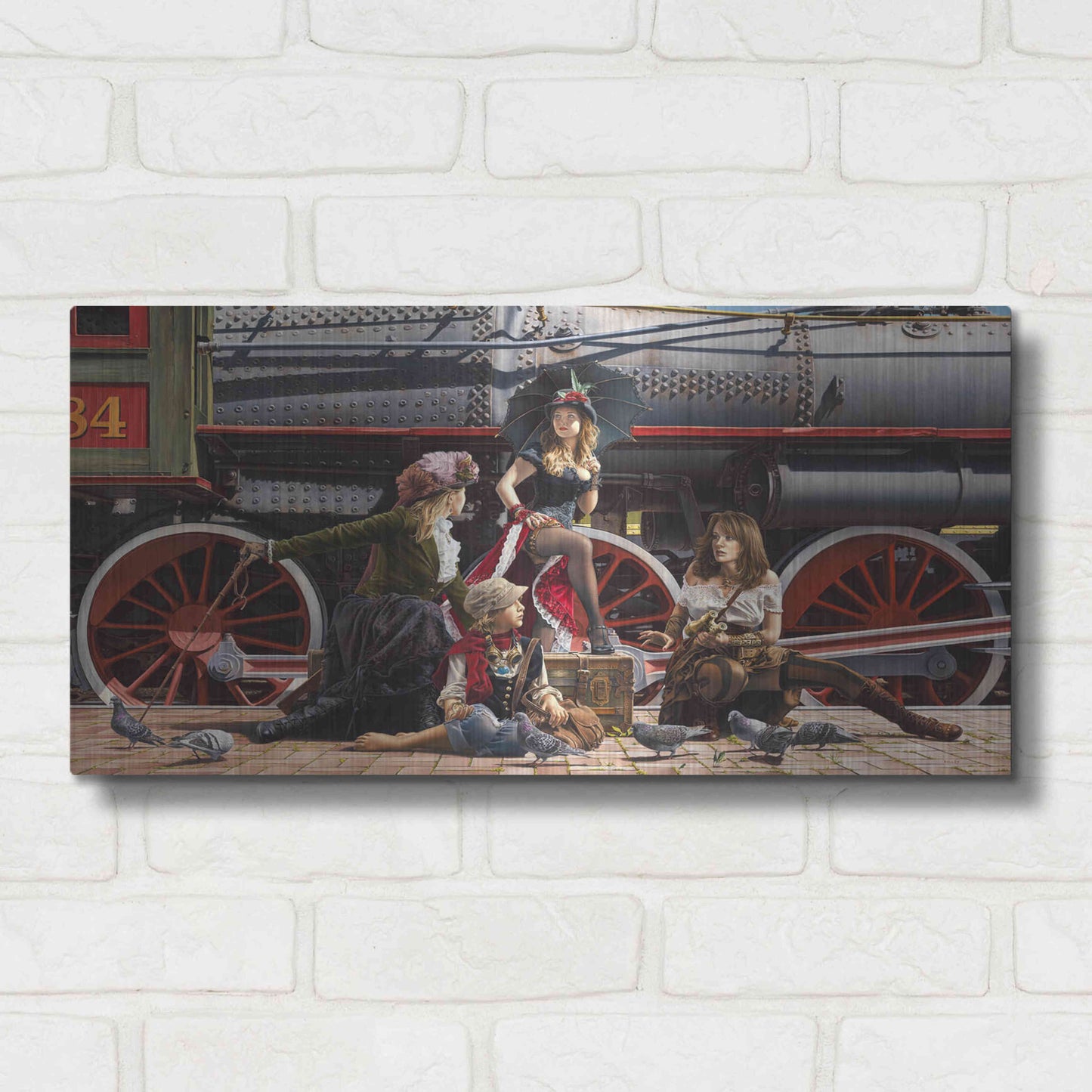 Luxe Metal Art 'Last Train for the Coast' by Paul Kelley, Metal Wall Art,24x12