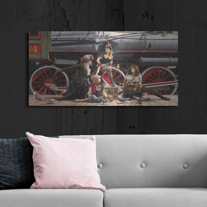 Luxe Metal Art 'Last Train for the Coast' by Paul Kelley, Metal Wall Art,48x24