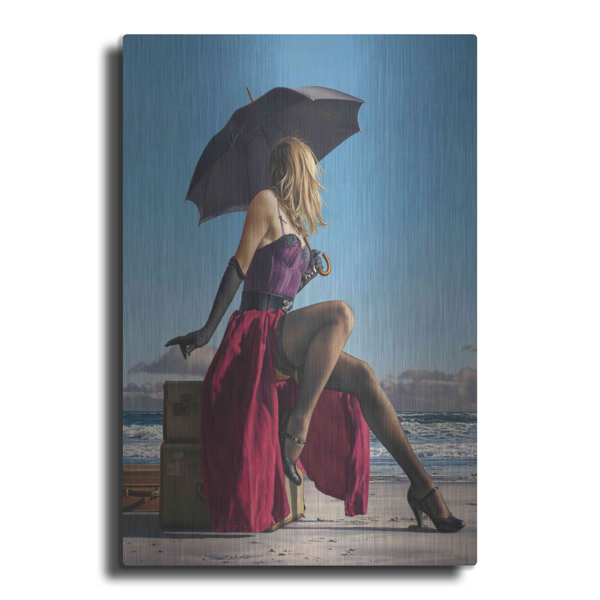 Luxe Metal Art 'On Crescent Beach' by Paul Kelley, Metal Wall Art