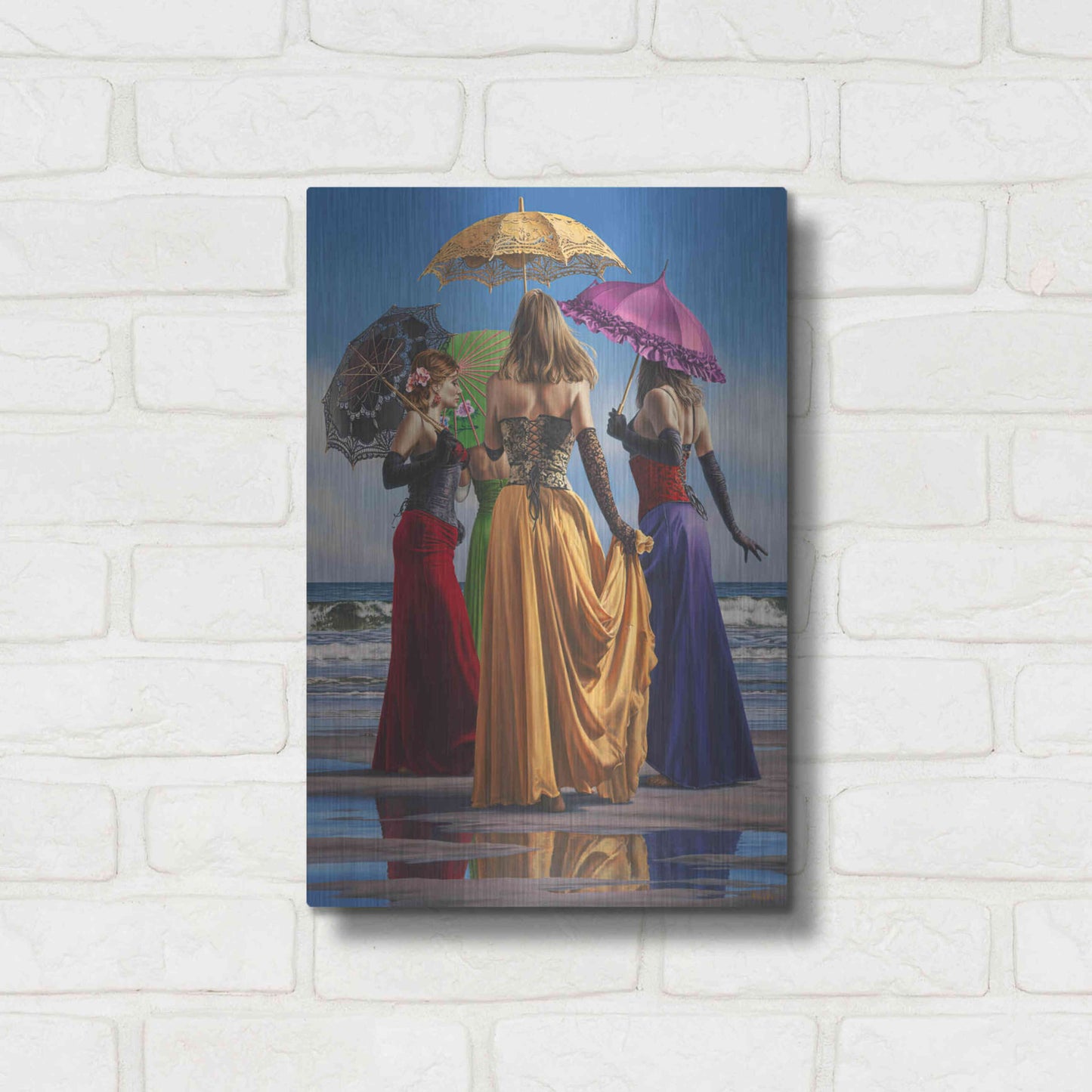 Luxe Metal Art 'Parasols' by Paul Kelley, Metal Wall Art,12x16