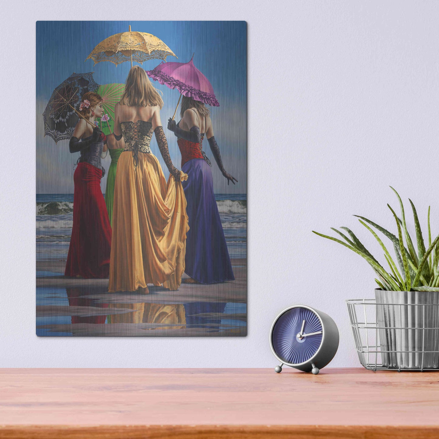 Luxe Metal Art 'Parasols' by Paul Kelley, Metal Wall Art,12x16
