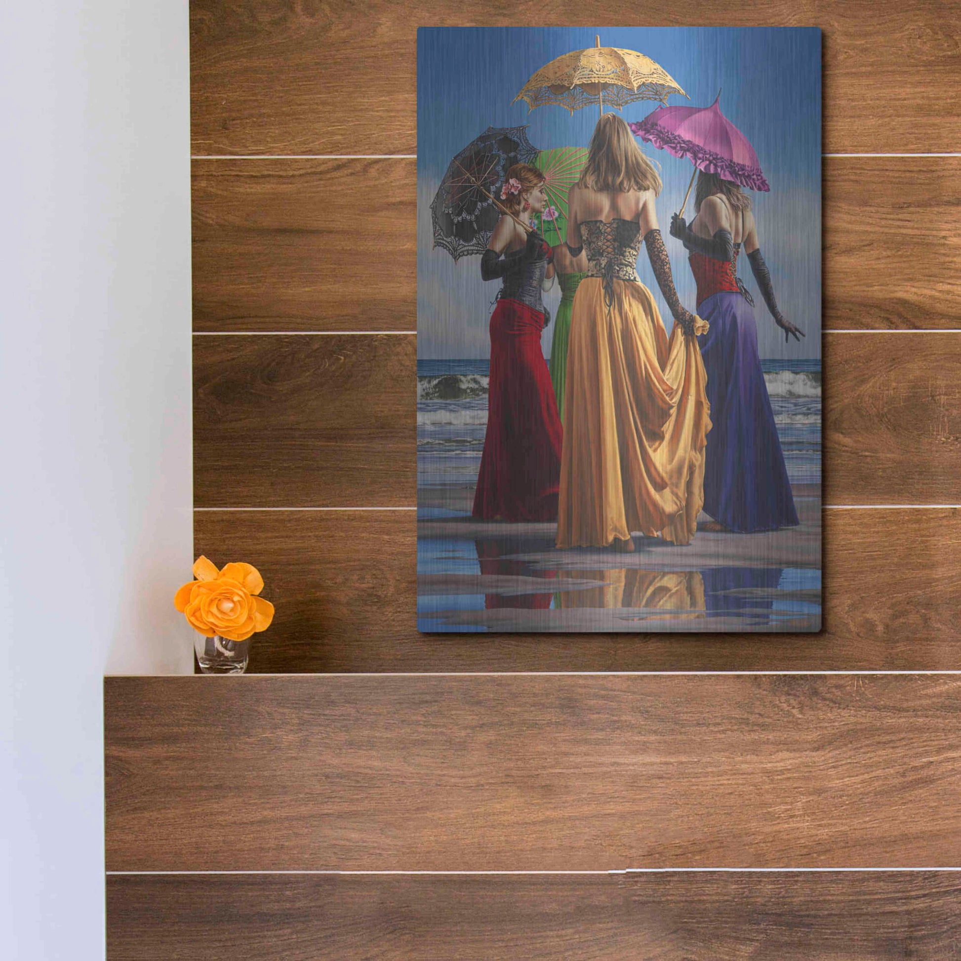Luxe Metal Art 'Parasols' by Paul Kelley, Metal Wall Art,12x16