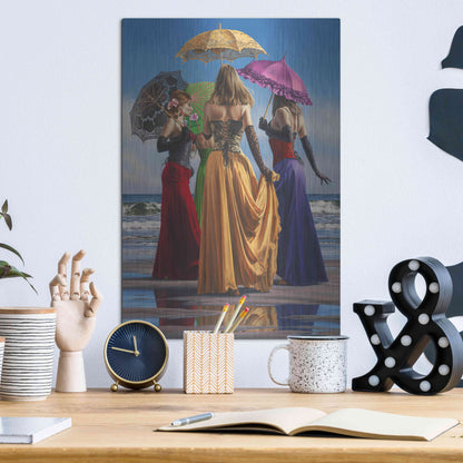Luxe Metal Art 'Parasols' by Paul Kelley, Metal Wall Art,12x16