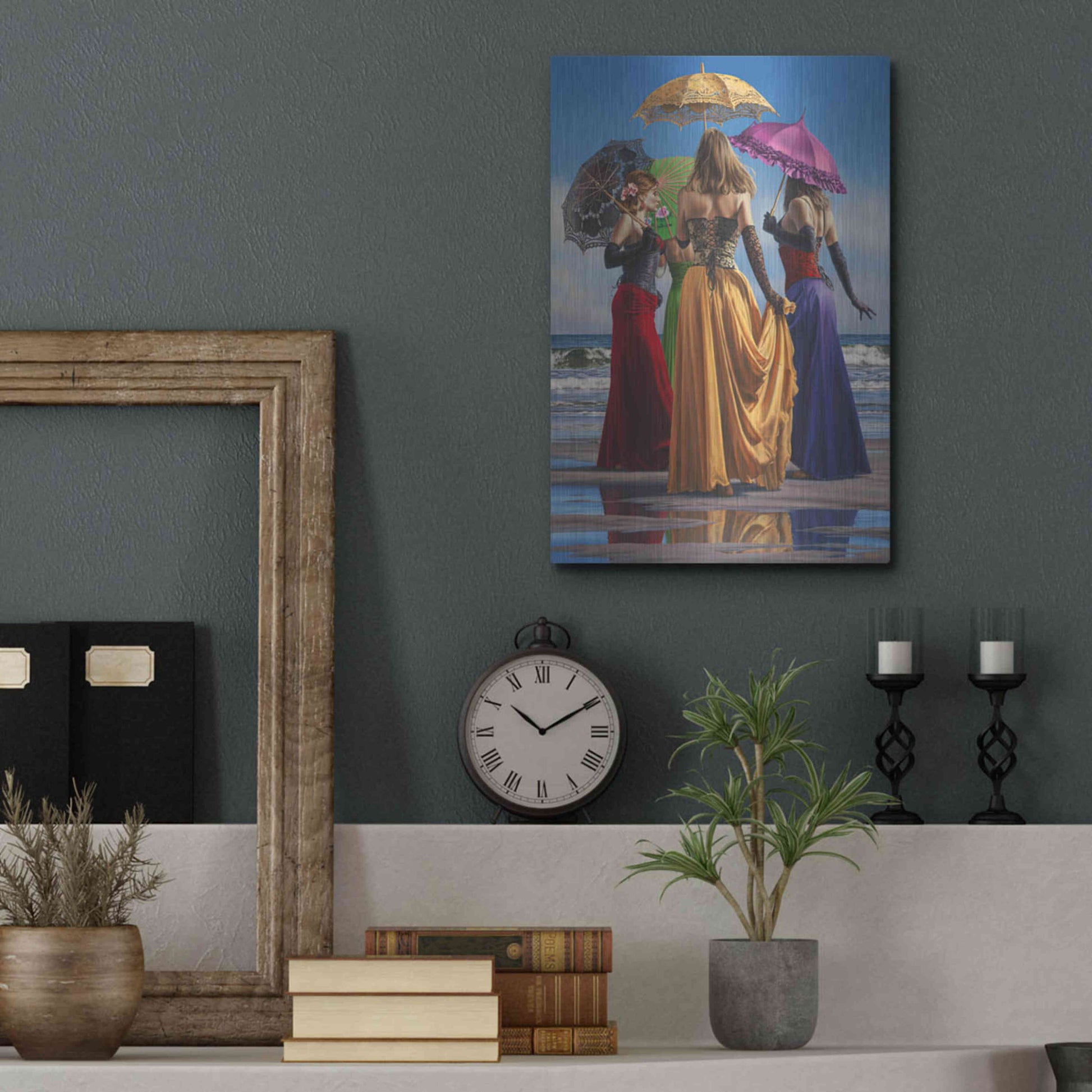 Luxe Metal Art 'Parasols' by Paul Kelley, Metal Wall Art,12x16