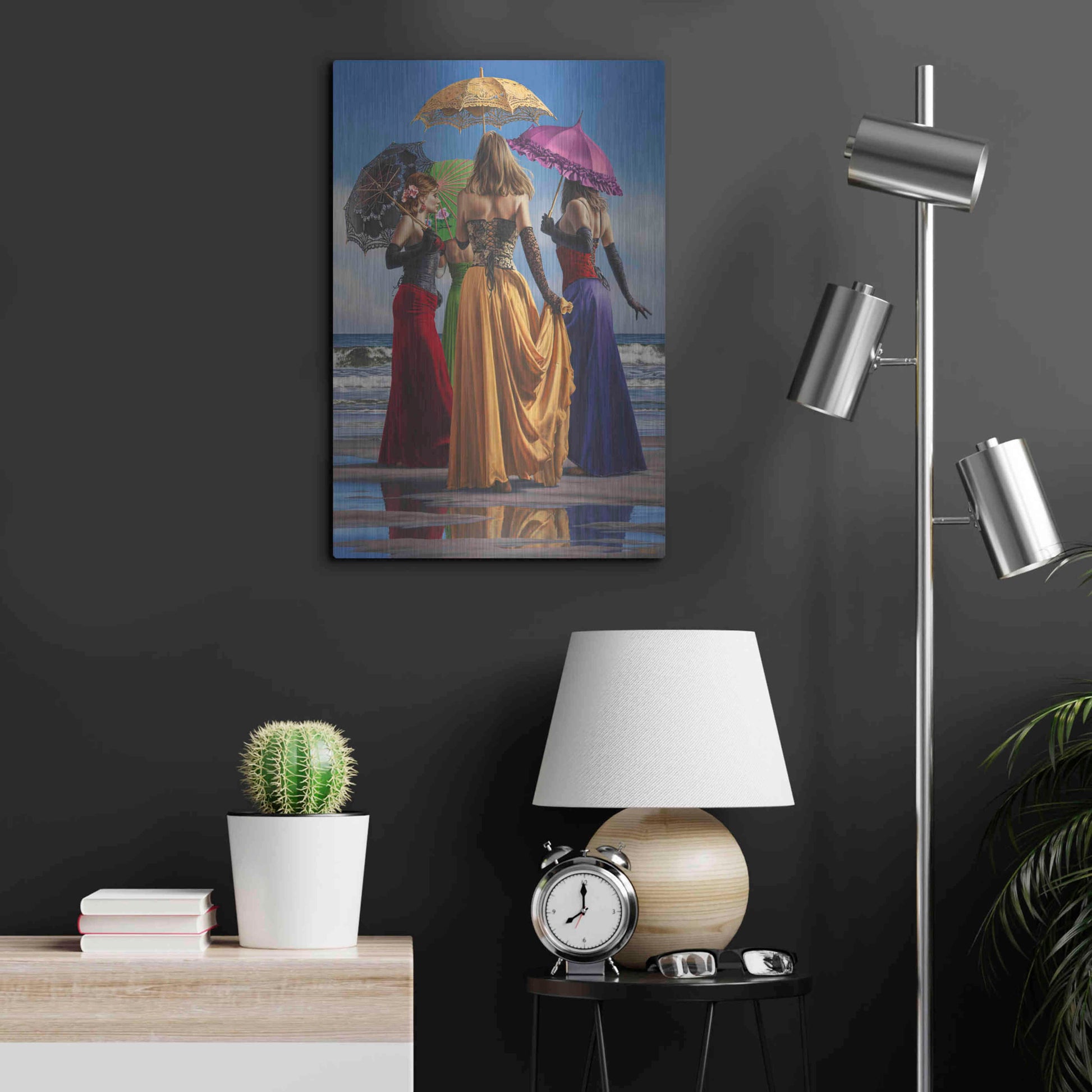 Luxe Metal Art 'Parasols' by Paul Kelley, Metal Wall Art,16x24
