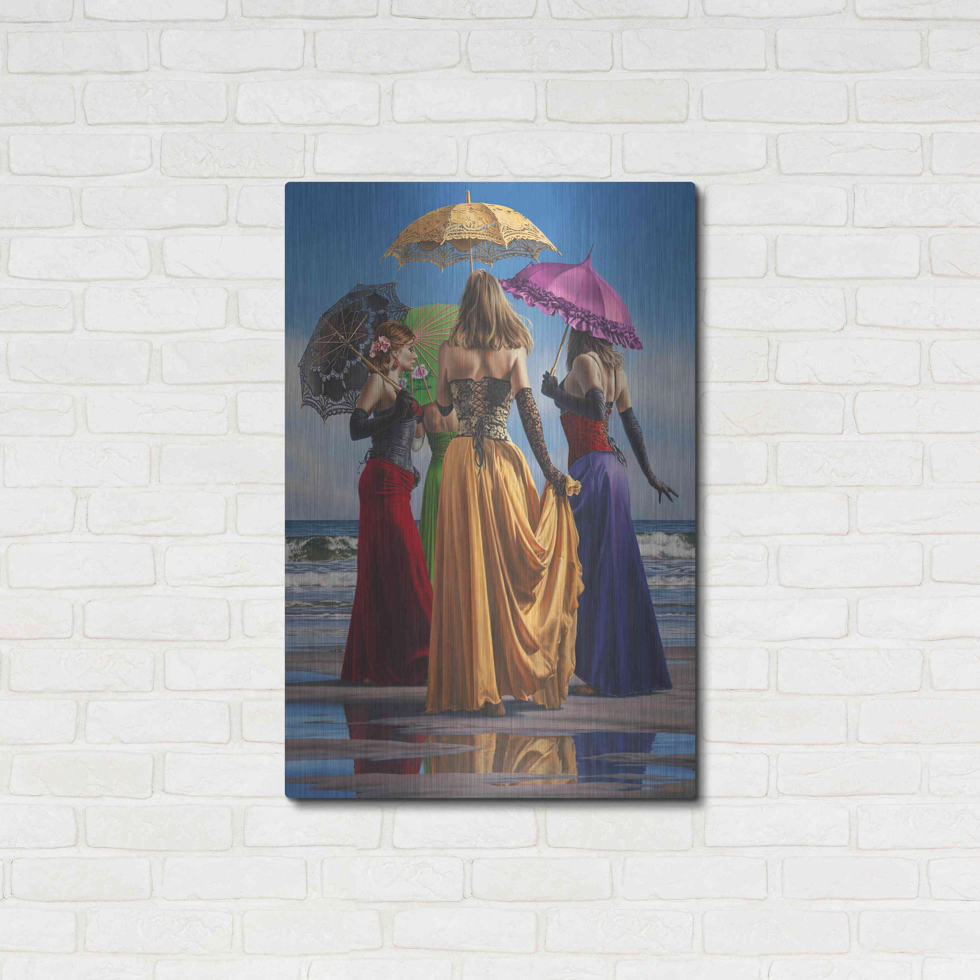 Luxe Metal Art 'Parasols' by Paul Kelley, Metal Wall Art,24x36