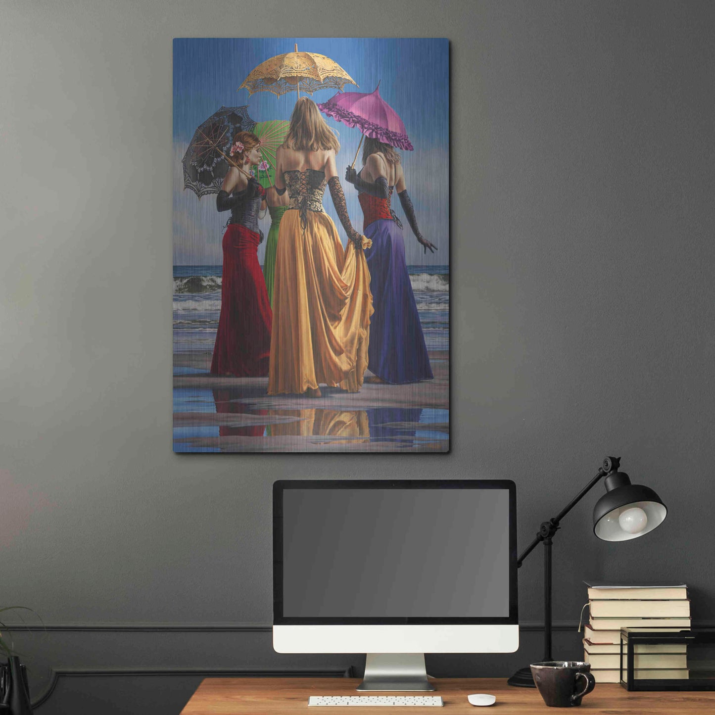 Luxe Metal Art 'Parasols' by Paul Kelley, Metal Wall Art,24x36