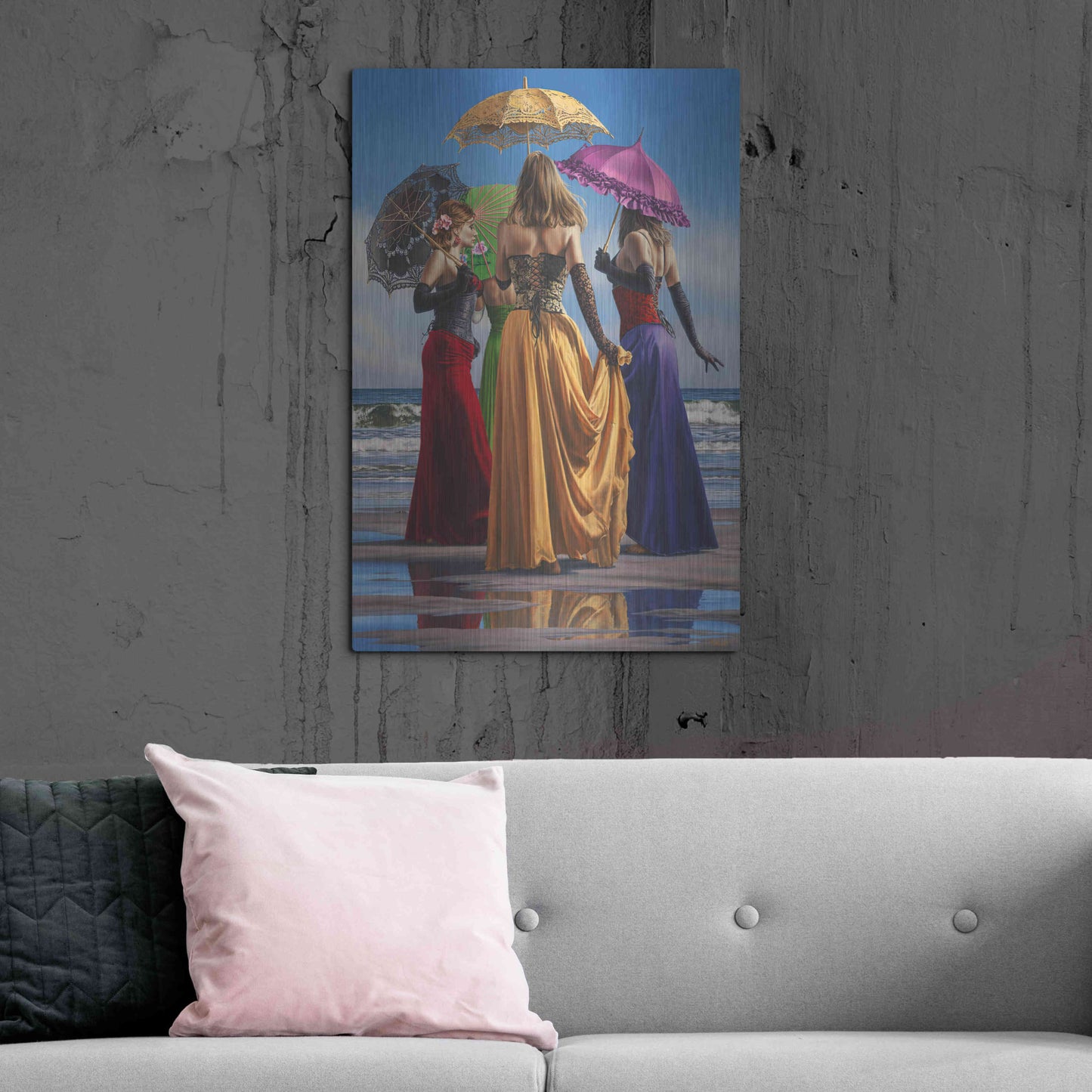 Luxe Metal Art 'Parasols' by Paul Kelley, Metal Wall Art,24x36