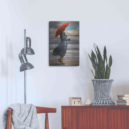 Luxe Metal Art 'Red Umbrella' by Paul Kelley, Metal Wall Art,16x24