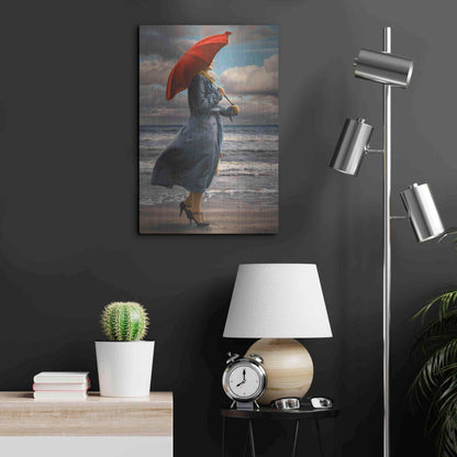 Luxe Metal Art 'Red Umbrella' by Paul Kelley, Metal Wall Art,16x24