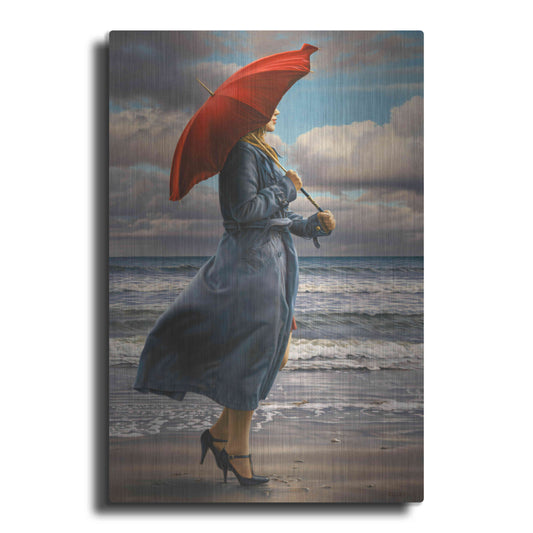 Luxe Metal Art 'Red Umbrella' by Paul Kelley, Metal Wall Art