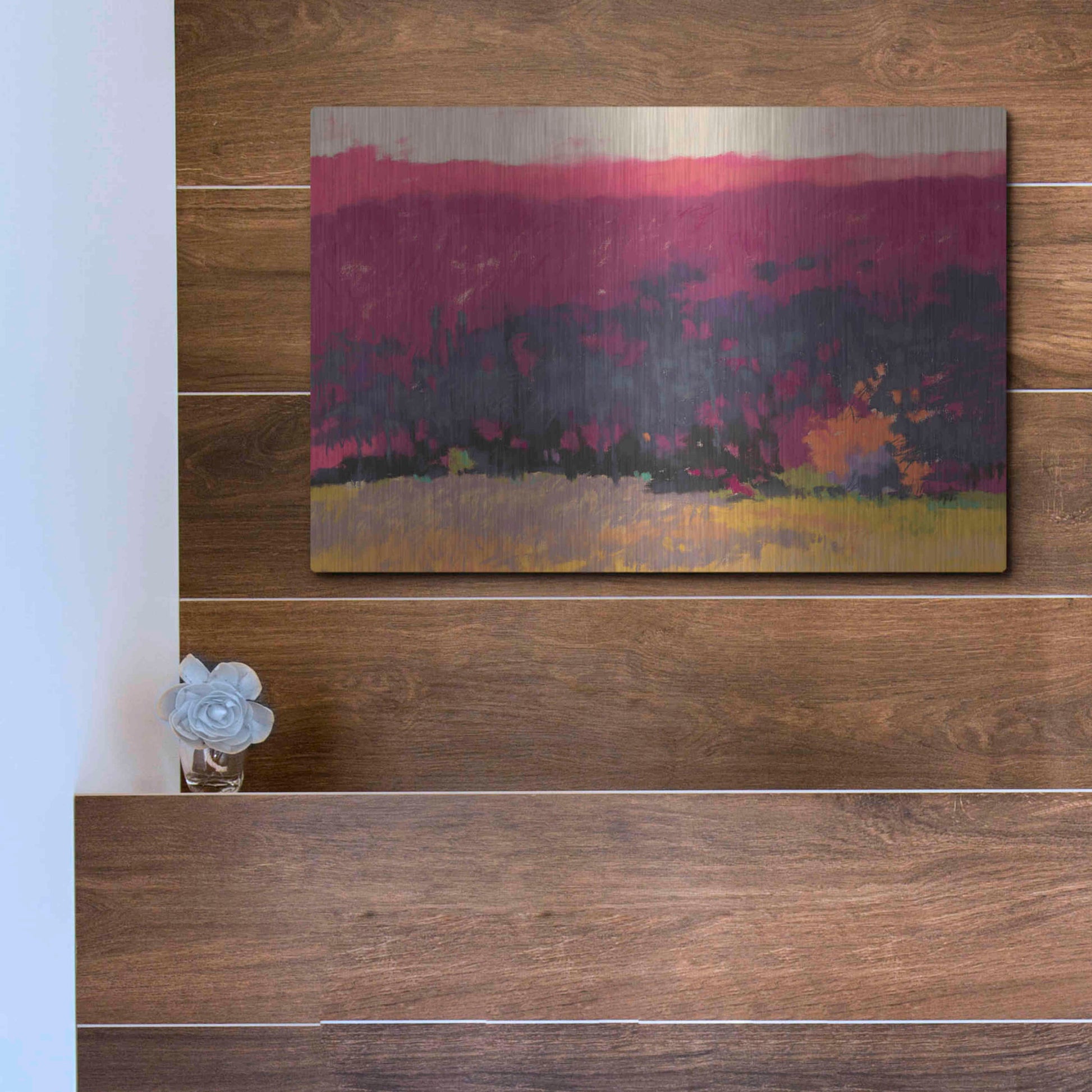 Luxe Metal Art 'Glow' by Mike Kelly, Metal Wall Art,16x12