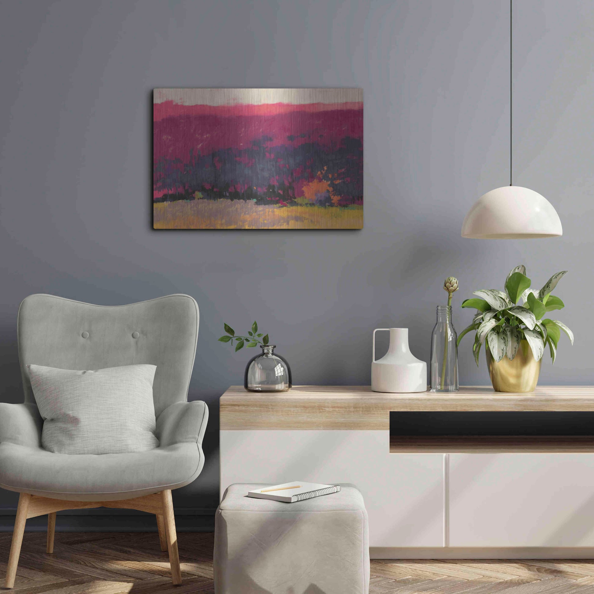 Luxe Metal Art 'Glow' by Mike Kelly, Metal Wall Art,24x16