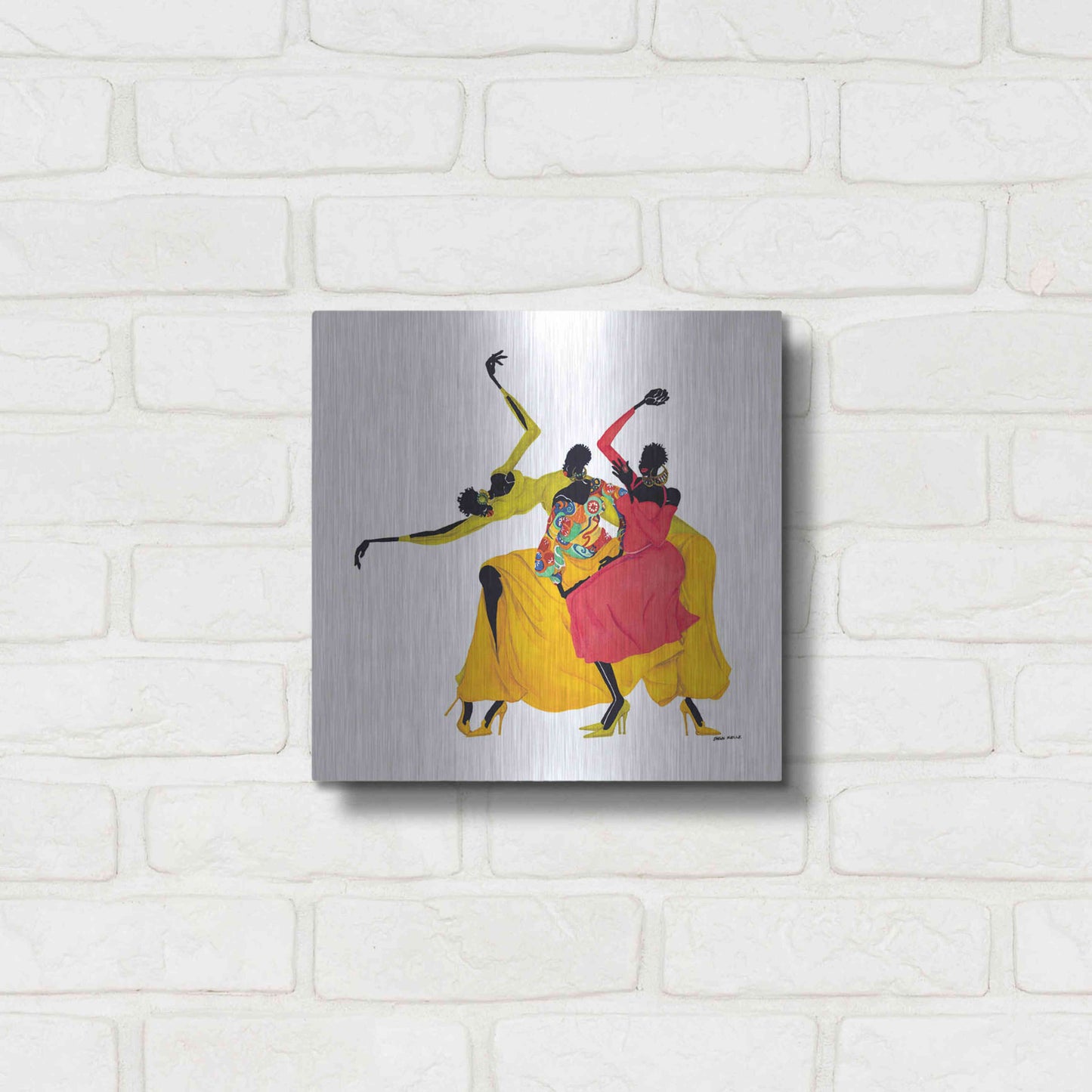 Luxe Metal Art 'Go Sally Go' by Shan Kelly, Metal Wall Art,12x12