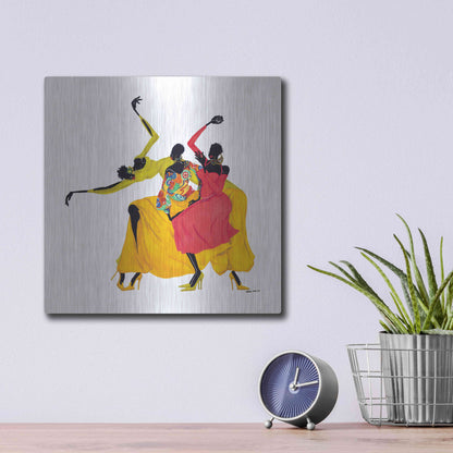 Luxe Metal Art 'Go Sally Go' by Shan Kelly, Metal Wall Art,12x12