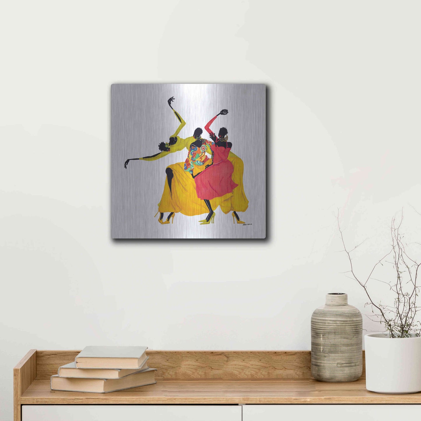 Luxe Metal Art 'Go Sally Go' by Shan Kelly, Metal Wall Art,12x12